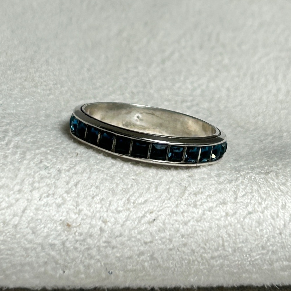 Brighton Blue Eternal Ring Stackable Silver Plate… - image 3